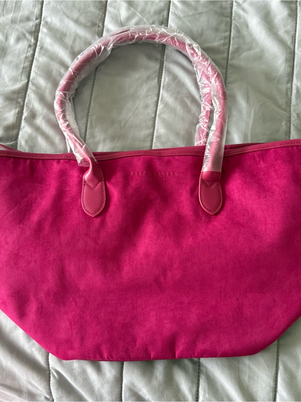 Ralph Lauren Hot Pink Suede Tote